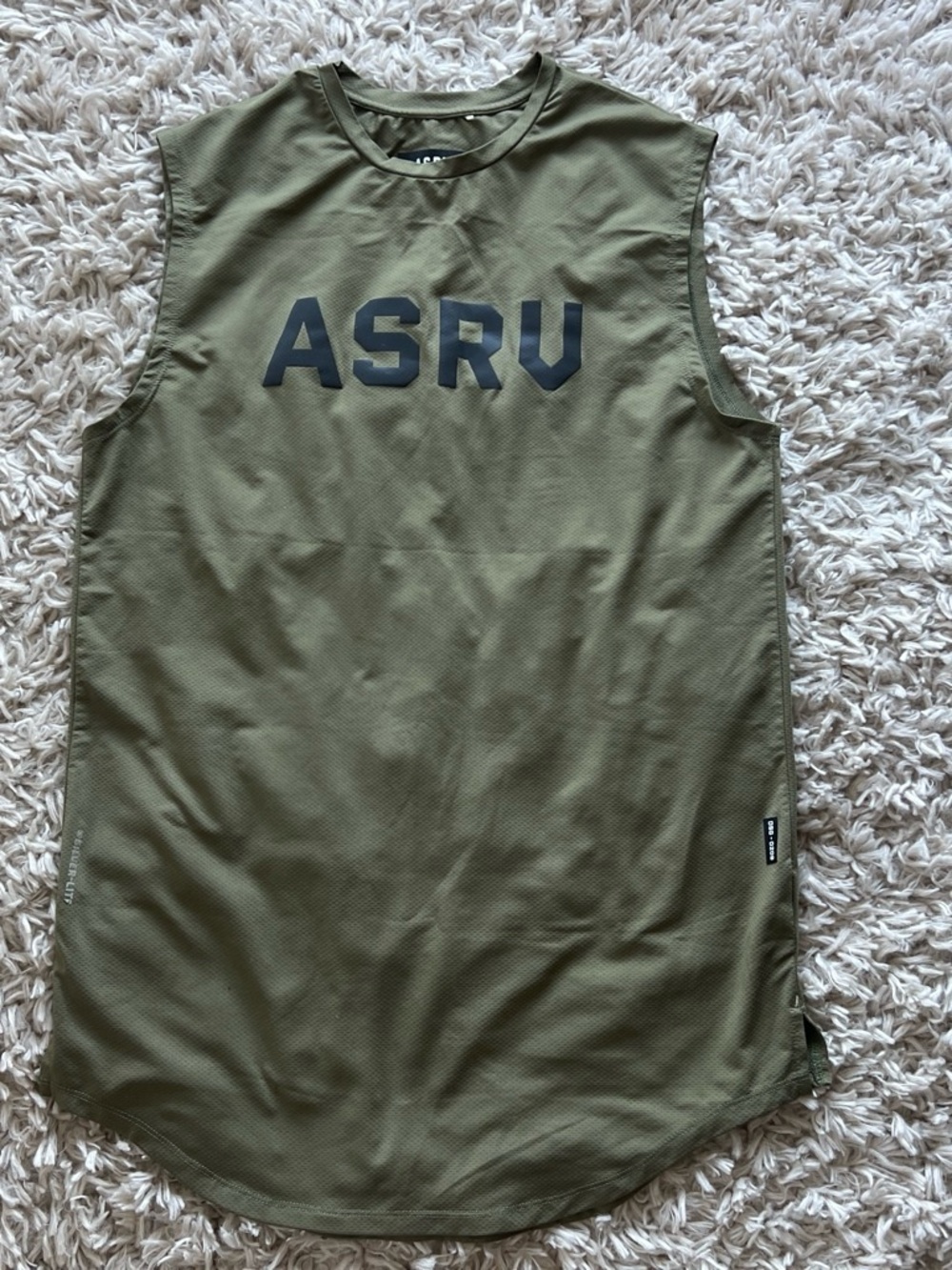 ASRV Olive Green Athletic Tank Top with Logo